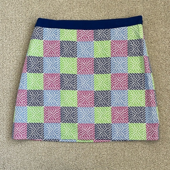 Vineyard Vines Whale Print Patchwork Skirt with Ribbon waist, size 8 - Picture 1 of 7